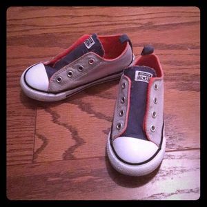 Gray & Orange Converse Size 9 kid boy